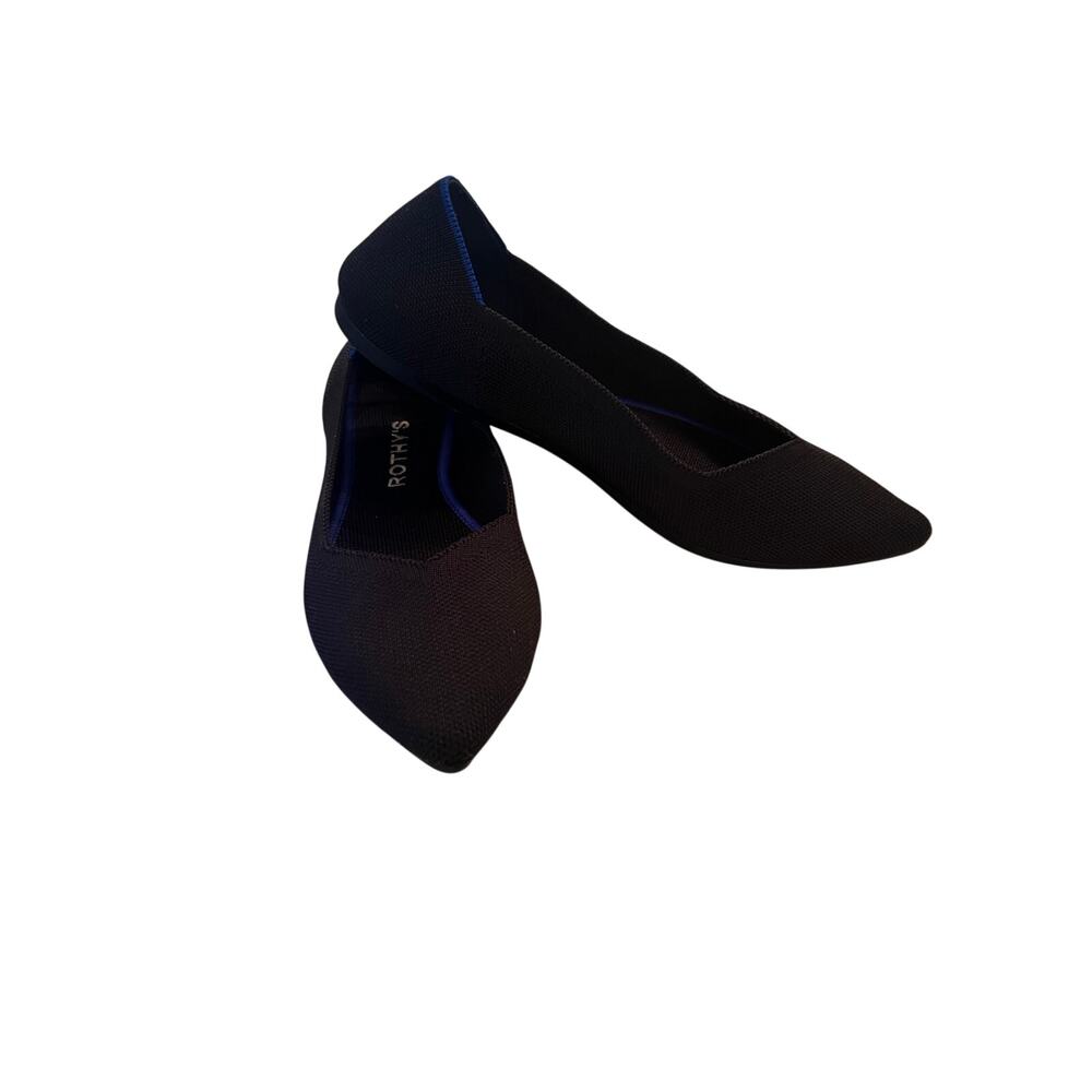 Rothy’s The Point 8.5W Black Classic Sleek Preppy Knit Pointed Toe Ballet Flat